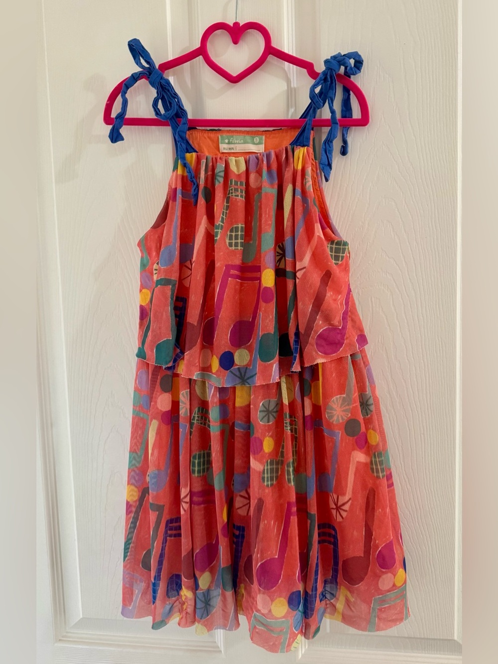 Farm Rio fábula Girls Printed Tiered Dress Size 8 years